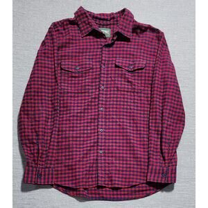 American Eagle Plaid Flannel Button Down Shirt Men’s XL Red Blue